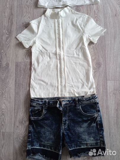 Шорты, футболка+ в подарок кофточка, размер 152