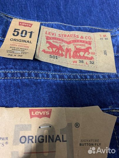 Оригинальные джинсы Levis 501 на болтах