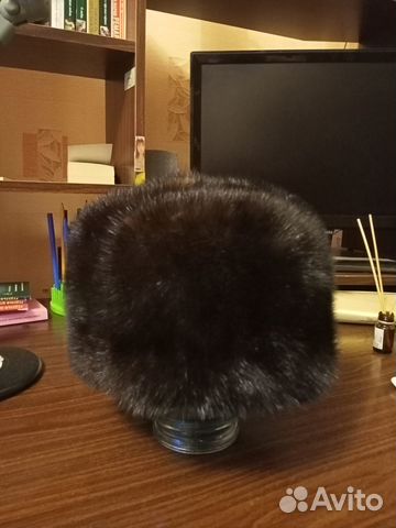 Норковая шапка мужская черная