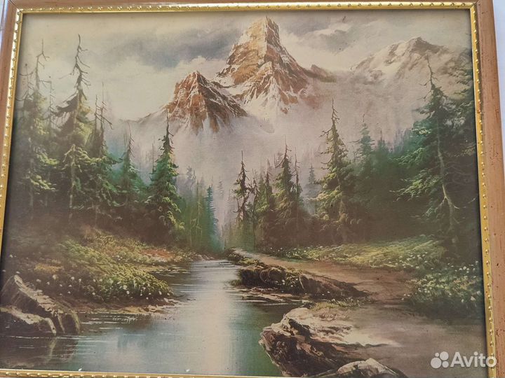 Картина пейзаж в рамке