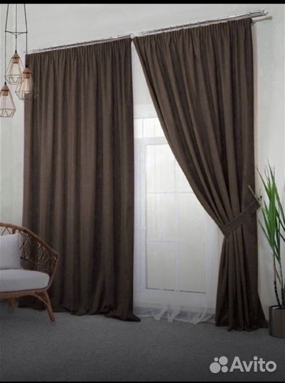Готовый комплект штор канвас