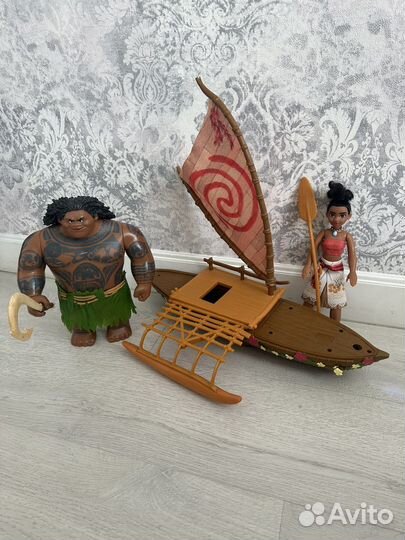 Куклы полубог Мауи Моана и лодка