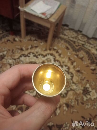 Рюмка стопка серебро/позолота