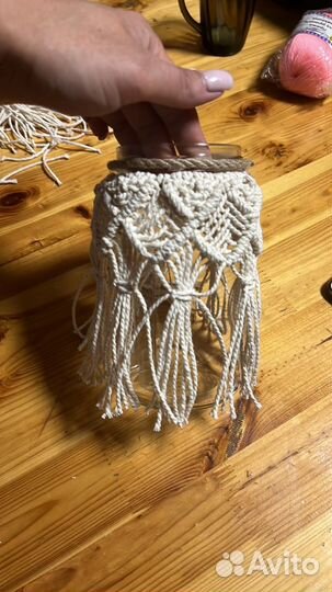 Подствечник декор ваза макраме