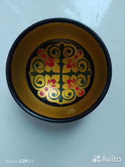 Деревянные расписные пиалы с башкирским узором