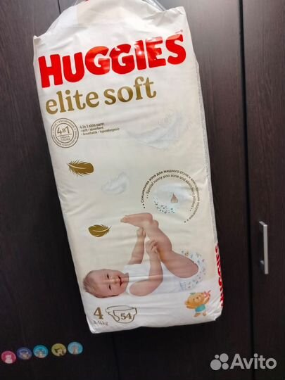 Подгузники huggies elite soft 4 54шт