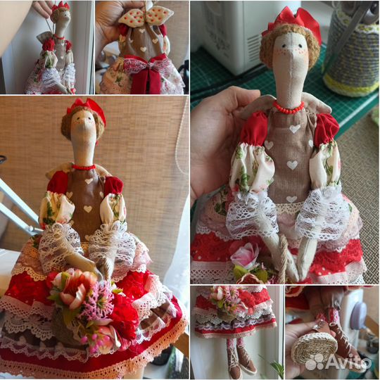 Интерьерная кукла Тильда-садовница