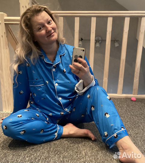 Пижама (микрофибра) голубая K-pop