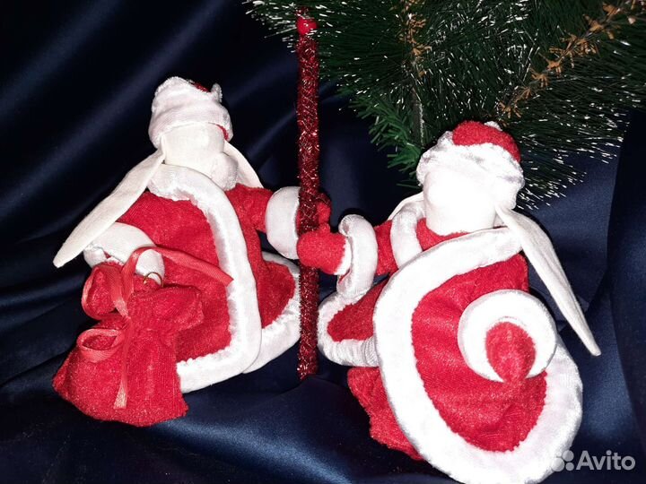 Зайчики Дед Мороз и Снегурочка