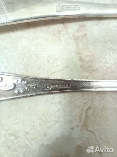 Мельхиоровые ложки вилки с позолотой б/у
