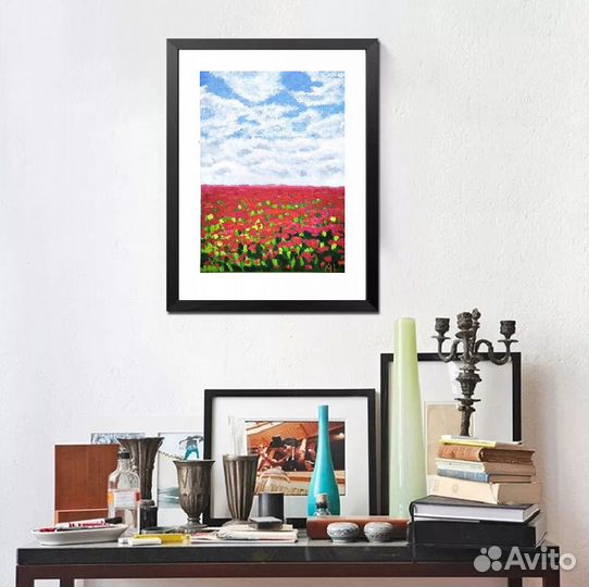 Картина маслом Маковое поле Пейзаж