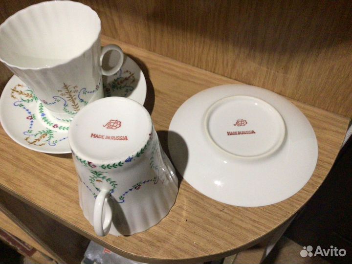 Кофейная пара лфз костяной фарфор «фаворитка»