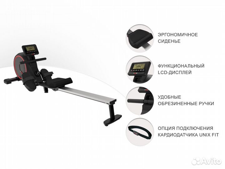 Гребной тренажер unix Fit Techno Rower 410