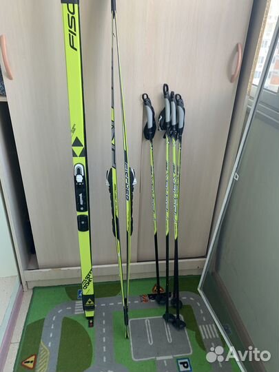 Лыжи беговые fisher детские 160 с креплениями