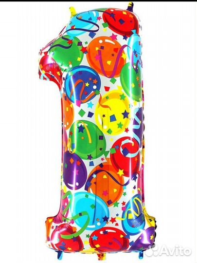 Шар цифра 1 и 2 на детский день рождения