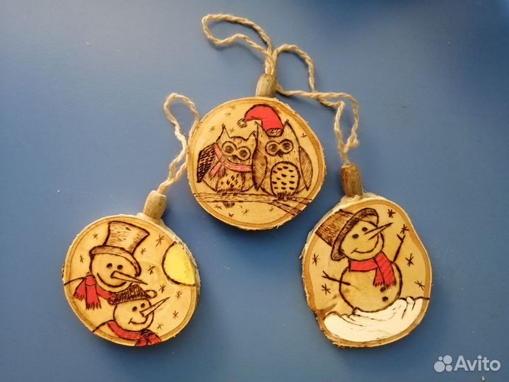 Эко сувенир на спиле берёзы (новогоднее украшение