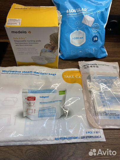 Вкладыши для груди, накладки Medela, пакеты