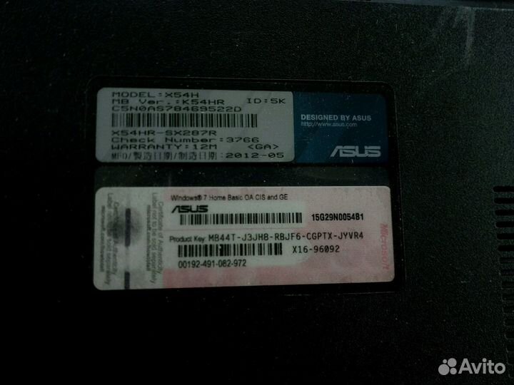 Корпус Asus x54H