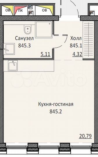 Апартаменты-студия, 30,3 м², 6/10 эт.