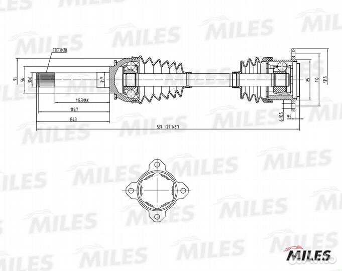 Привод в сборе mitsubishi pajero/L200 2.4-3.5 90