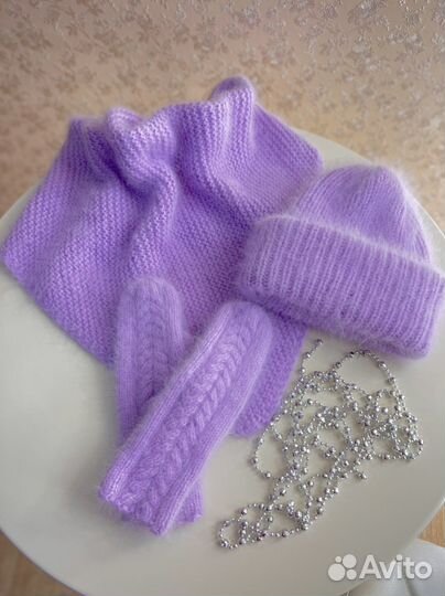 Шапка бактус варежки