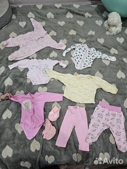 Детские вещи на девочку пакетом 50-68