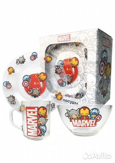 Набор посуды для мальчика Marvel новый