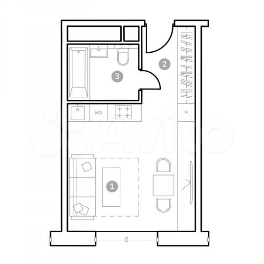 Апартаменты-студия, 27,7 м², 8/20 эт.