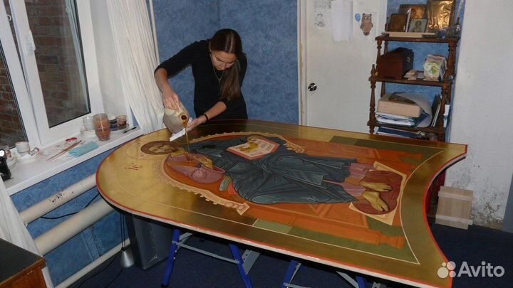 Икона живопись «Спас на троне»