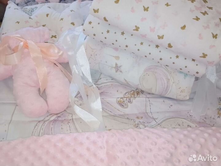 Набор бортки, одеяло,пеленальная доска