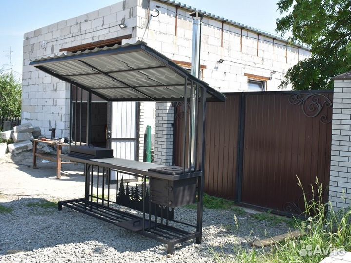 Мангал с печью под казан