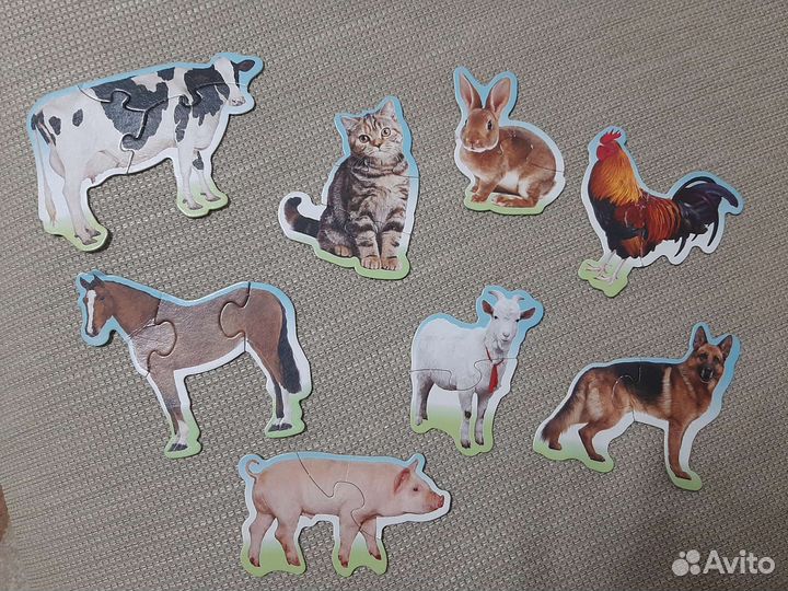 Игрушки-пазлы,2 вида,вкладыши,кубики