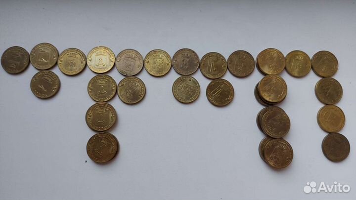 Юбилейные монеты рф, 10руб, биметал, 158шт