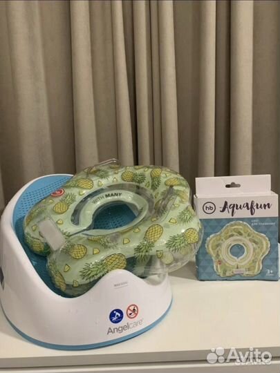 Круг для купания happy baby, горка angelcare