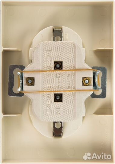 Розетка двойная встраиваемая Виктория с заземление