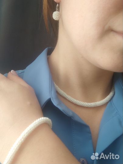 Колье жгут из бисера