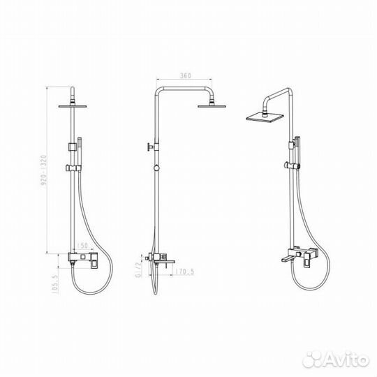 Душевой гарнитур Boheme Q 148-GCR.2