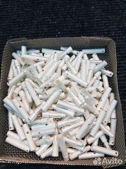 Разьем электрический банан серебряный