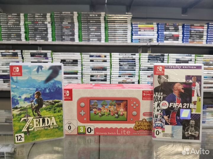 Nintendo Switch Lite + Zelda и Fifa 21