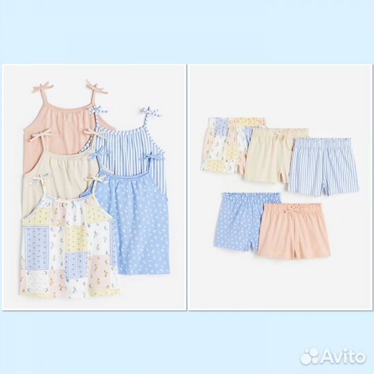 Комплект летний hm топы и шорты 122/128