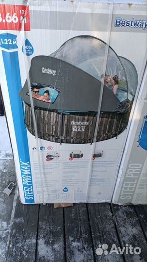 Каркасный бассейн 366х122 с куполом