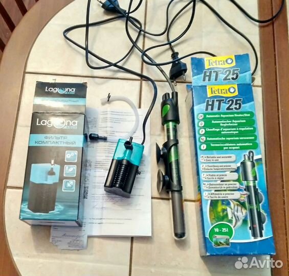 Фильтр для аквариума + терморегулятор