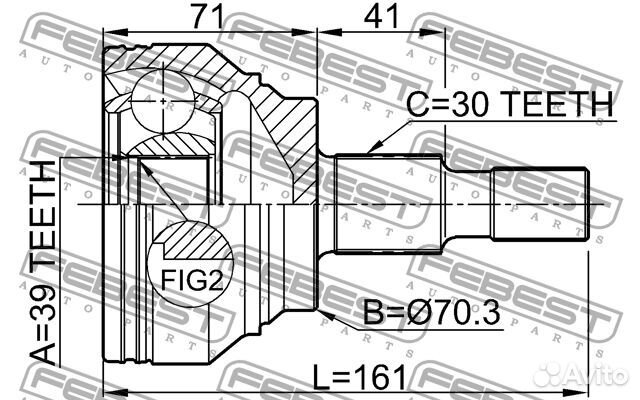 Febest 1610-164 ШРУС наружный