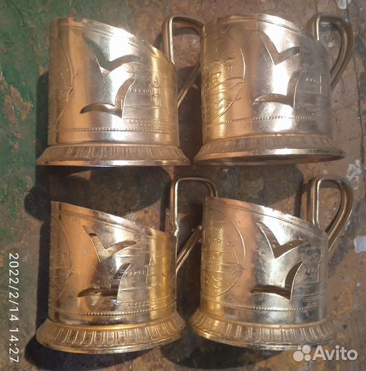 Подстаканныки СССР. набор ложки