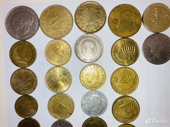 Монеты разных стран, 70 шт
