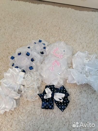 Банты для волос белые