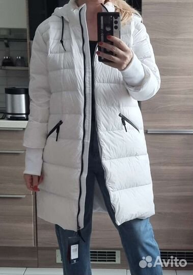 Пуховик Reebok оригинал пух перо зимний белый