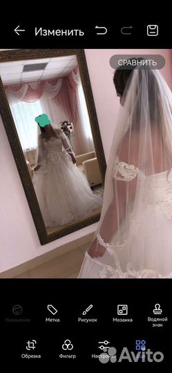 Свадебное платье + фата в пол