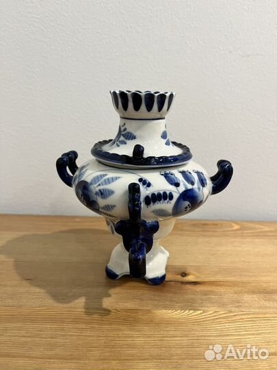 Самовар фарфоровый Гжель б/у