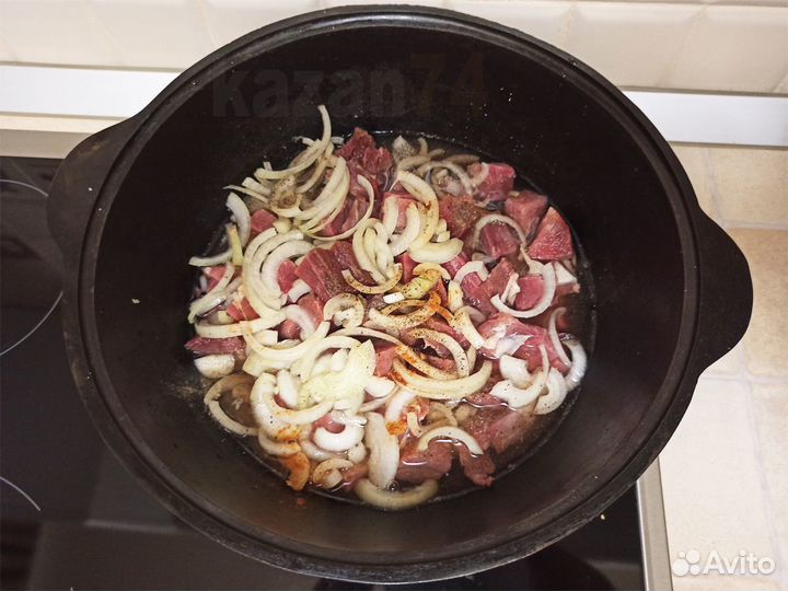 Казан чугунный узбекский 6л плоское дно